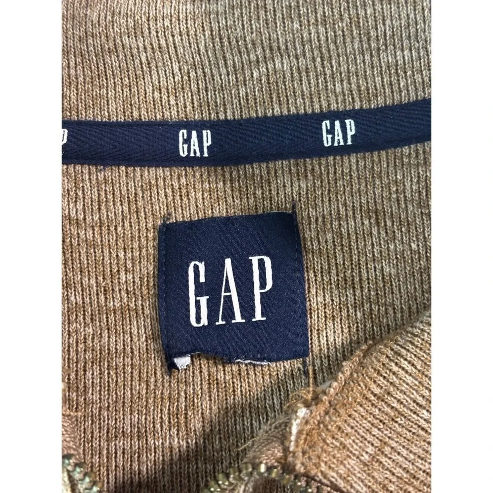 GAP Men's Brown Heathered Quarter Zip Pullover Sweater Long‎ Sleeve Size L